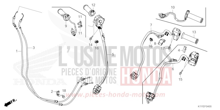 SWITCH/CABLE (1) for PCX 125 MAT DIM GRAY METALLIC (NHC34) from 2025